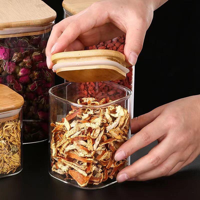 

High Borosilicate Square Glass Food Storage Jar