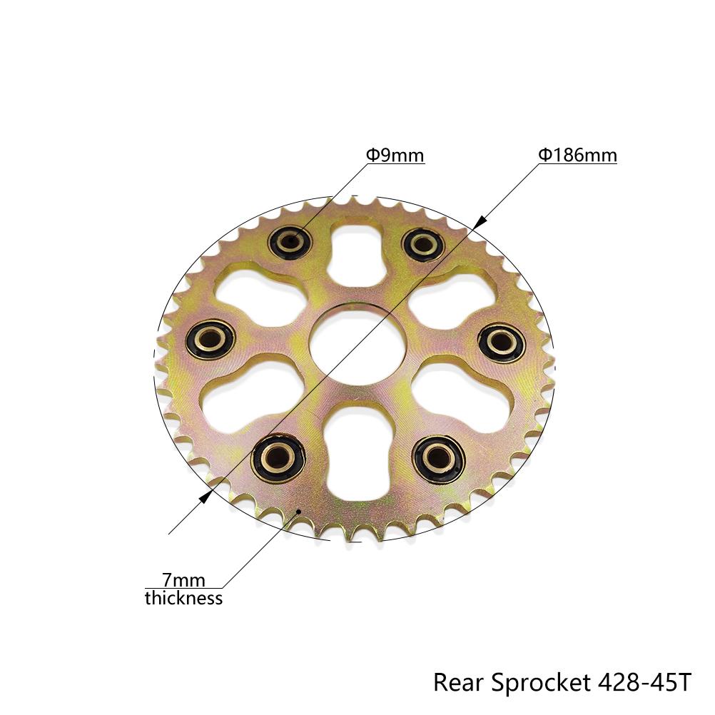 Motorcycle Rear Sprocket 428-45T/48T/50T Thicken Chain Drive Sprockets Gear Transmission Plate Steel For YAMAHA XG250 TRICKER 428-45T