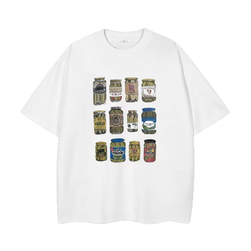 

2025 Summer Y2K Short Sleeve High Street Short Sleeve Men s and Women s Printed DIY Pattern Round Neck T-shirt Short Sleeve 4XL