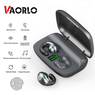 VAORLO Knochenleitungs-Funkkopfhörer, Touch-Steuerung, Stereo-Musik, Nosie Cancel, HiFi-Musik mit HD-Mikrofon für alle Smartphones