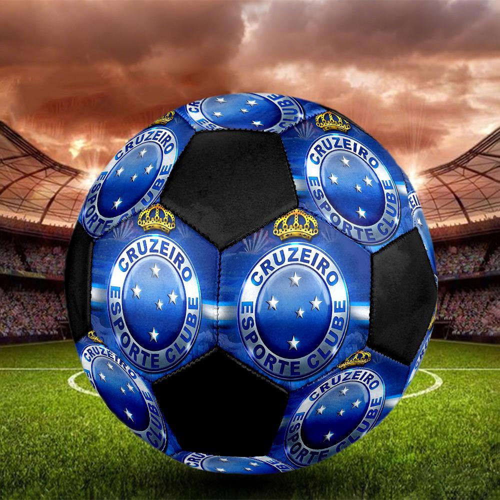 Cruzeiro Esporte Clube Soccer Ball, Colorful, Suitable for All Ages, Machine-stitched, PVC Material, Competition Grade, Durable and High Bounce