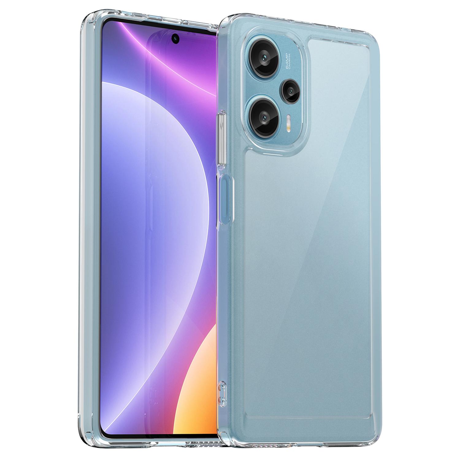 

For Xiaomi Redmi Note 12 Turbo/Poco F5 5G Protective Phone Case TPU+Acrylic Anti-scratch Cover Transparent