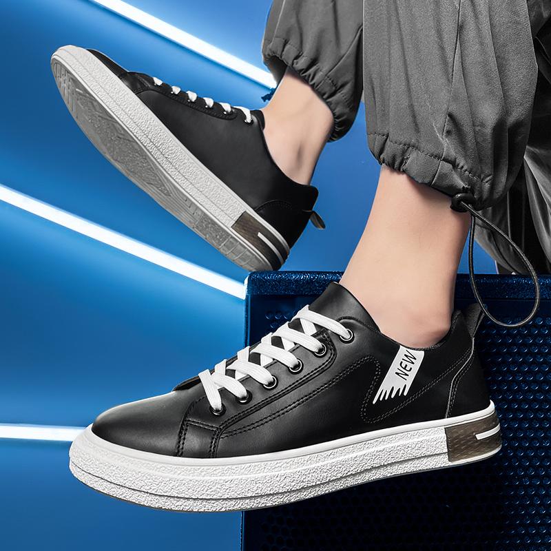 Wysokiej Jakości Męskie Skórzane Białe Buty Formalne Letni Męski Streetwear Biuro Klasyczny Styl Codzienne Na Zewnątrz Płaskie Buty
