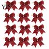 Festival Atmosphere Hanging Decor Glitter Christmas Bow, Gold Sparkling Ribbon Ornament for Decorative Bows with Binding Structure Tree Wreath
