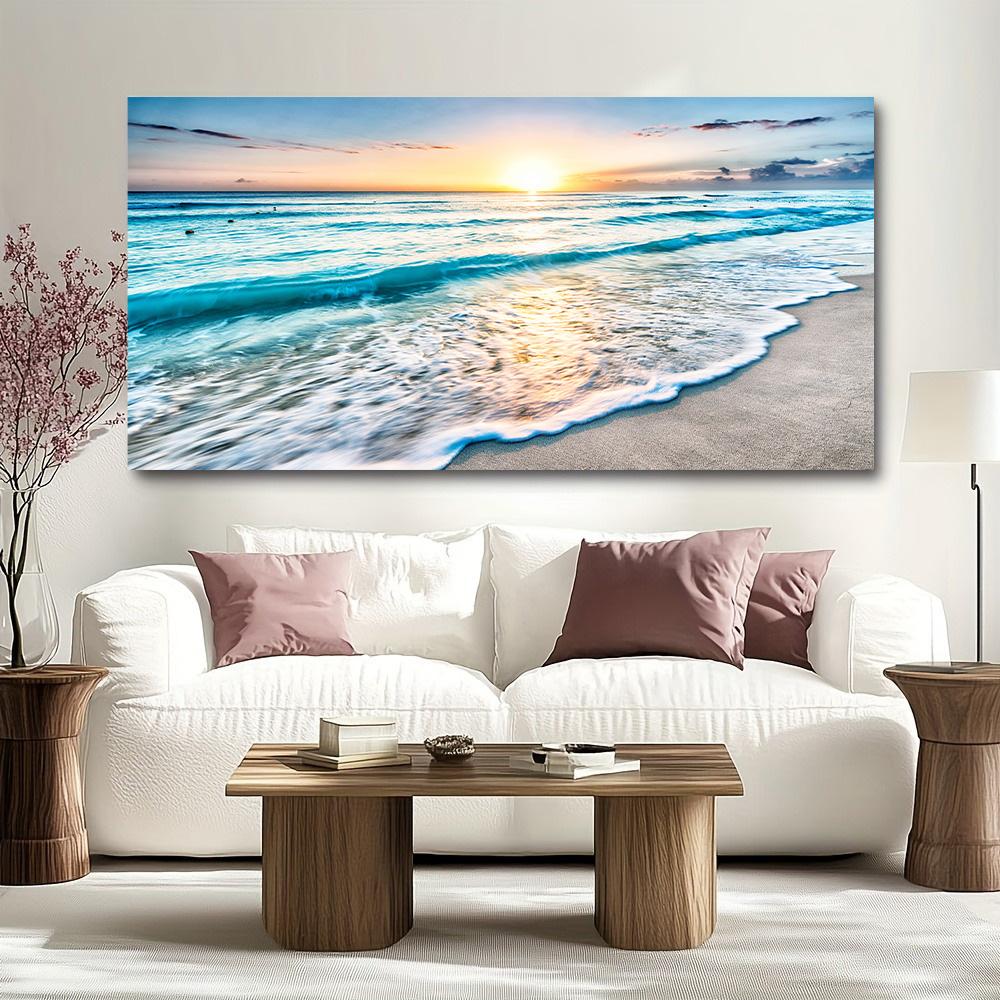 Beach Sunset Wall Art Posters Landscape Canvas Painting Print Nordic Wall Decoration Picture For Home Decor