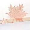 Stationery Rose Gold Apricot Metal Bookmark Tassel Leaf Chinese Style