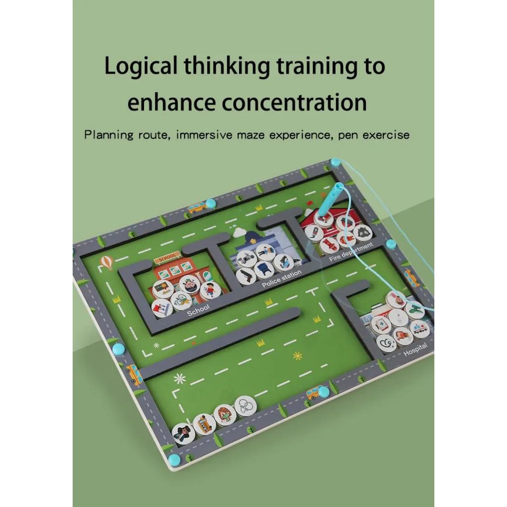 Kids Magnetic Pen Moving Bead Game Educational Fine Motor Skills Toy Montessori Color Sorting Toys Educational Toys for Kids