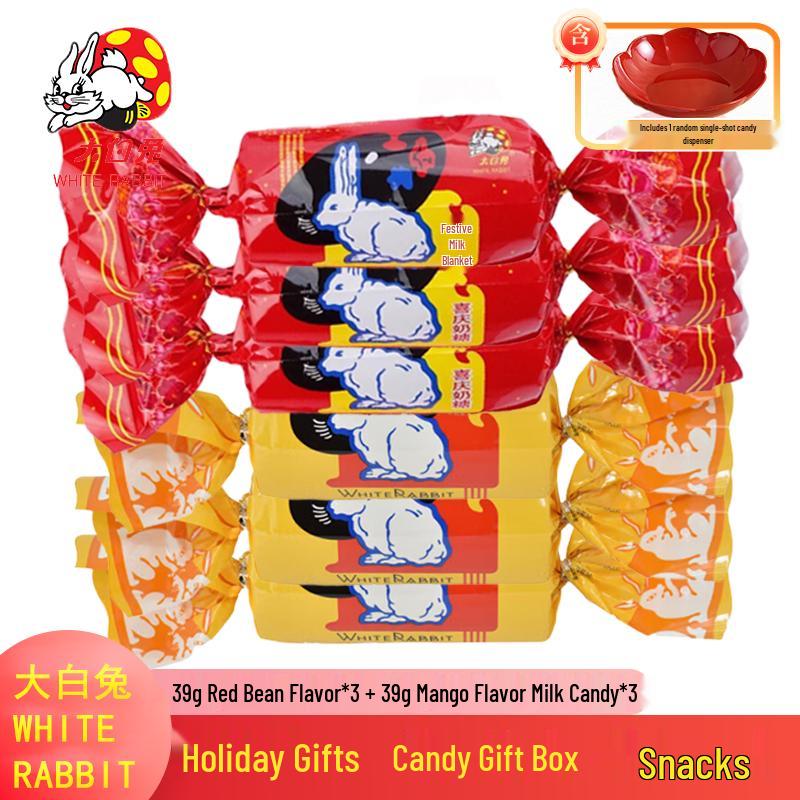 White Rabbit Milk Candy Gift Tin with Candy Dish