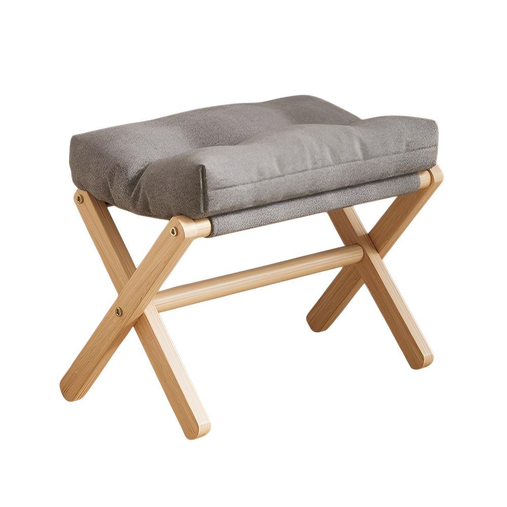 Cotton-filled Cushion Footstool Compact Design Folding Stool Foldable Footstool  Naps Rest