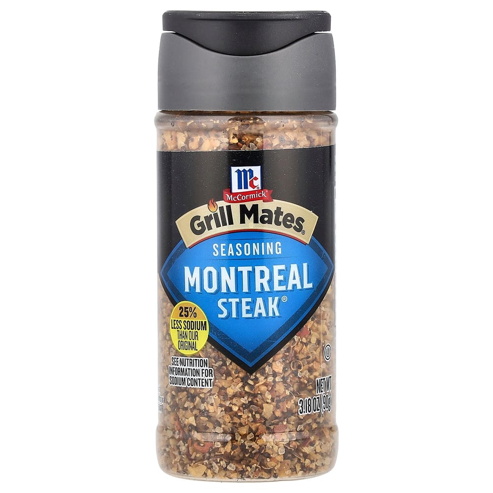 Приправа McCormick Grill Mates Montreal Steak, на 25% меньше соли, 90 г (3,18 унции)