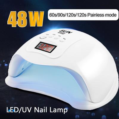 Vanreesa sun5 lâmpada led uv secador de unhas, com sensor automático, display lcd, lâmpada de secador de unhas 48 led, para gel de manicure