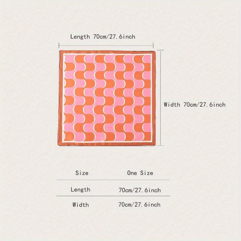 1pc Simple Printed 70s Square Scarf, New Spring Fashion Bandana for Women, Can Be Used As Belt, Bag Decoration, Ribbon