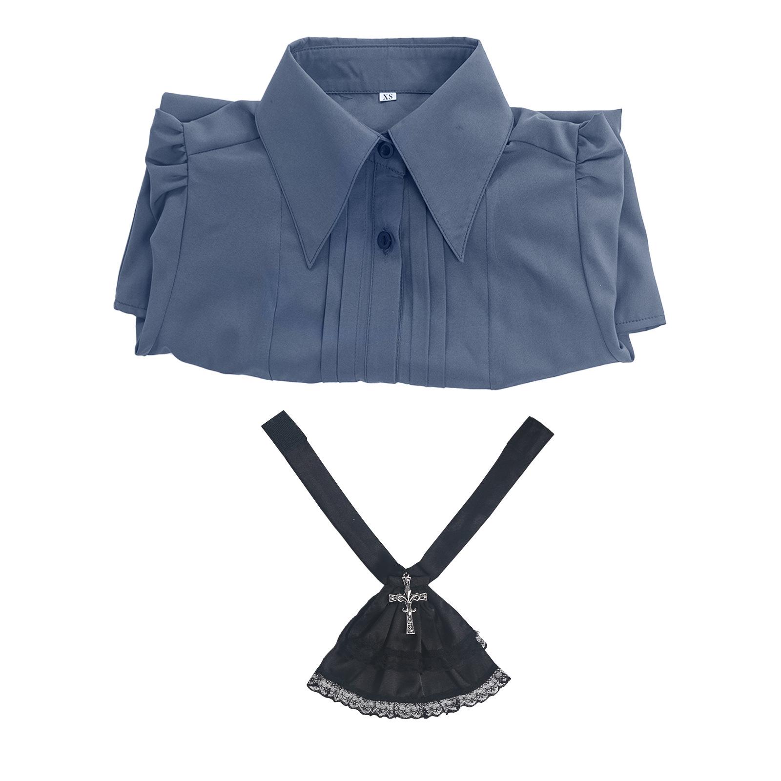 

2024 Готическая Стимпанк Викторианская Рубашка: Средневековый карнавальный костюмный топ M