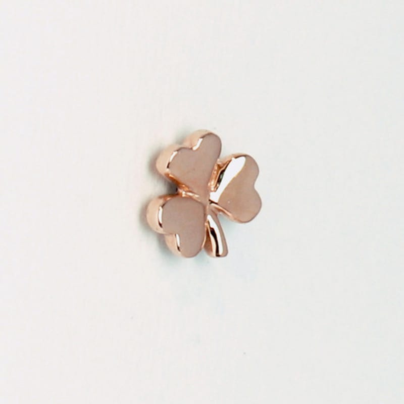 Weniger ist mehr 14K Gold Klee Ohrring & Piercing