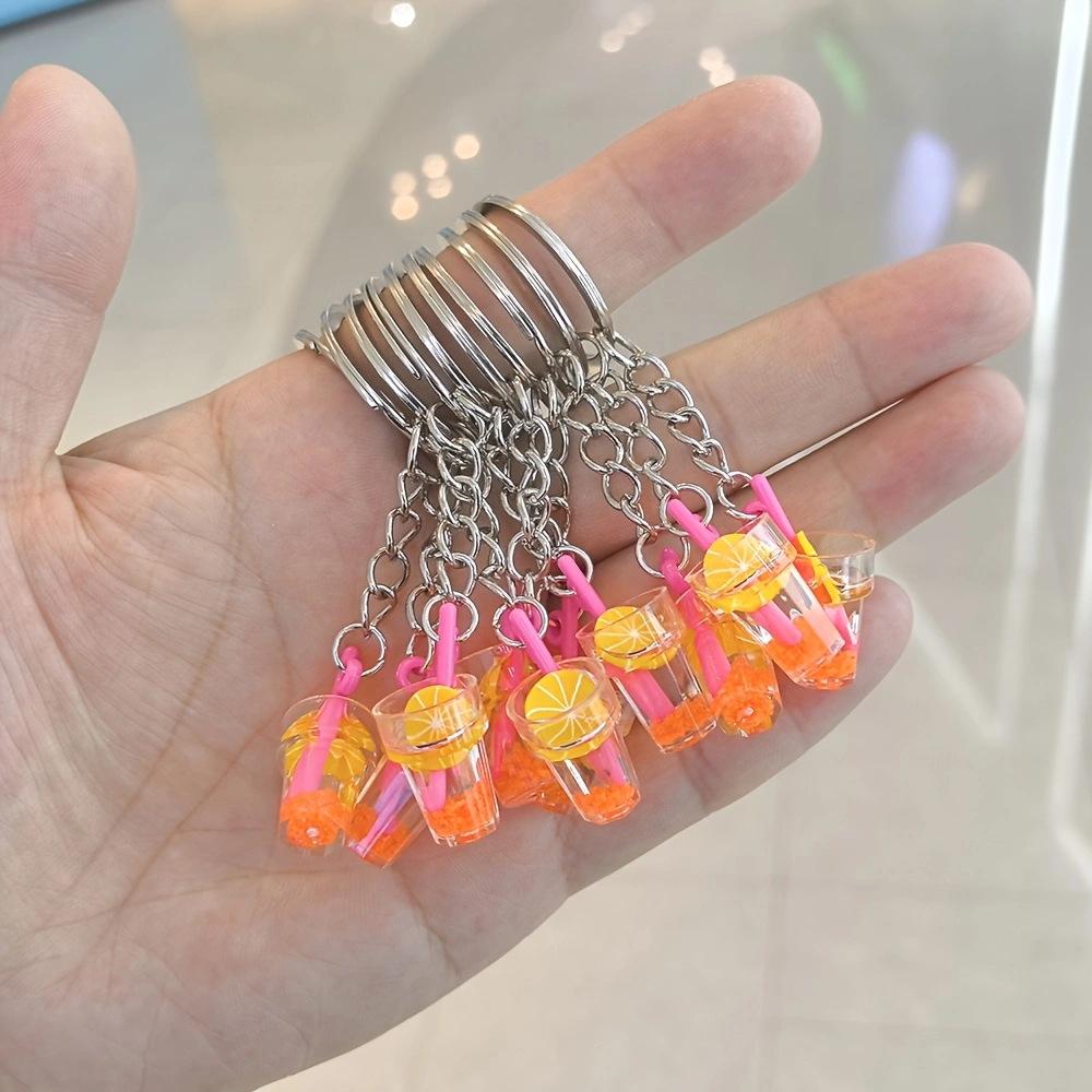 

10 Pcs Glow in Dark Fruit Drink Pendant Keychain Acrylic Luminous Keychain Accessory Ornament Pendant 10 pcs