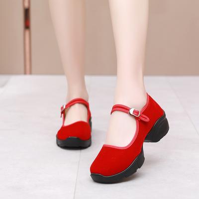 2025 New Old Beijing Cloth Shoes Mom Dance Shoes Hotel Etiquette Service Work Shoes Polyurethane Sole Women's Shoes