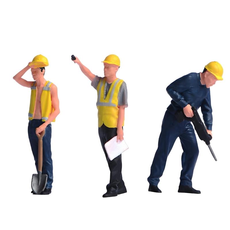 Professional Craft Construction Team Figures 1:64 Scale Resin Art Accessories For Model Railroad And Displays