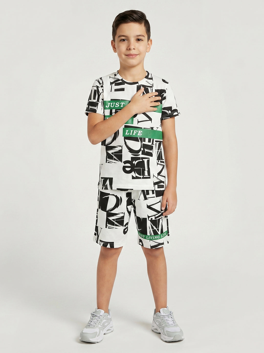 Monte Carlo Boys Regular Fit Printed Coordinate Set 7-8 Years
