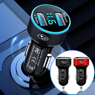 Araç Şarj Cihazı 2 USB Portlu Hızlı Şarj Dijital Ekranlı Araç Aksesuarları Subaru Impreza STI Forester Outback XV Crosstrek Legacy WRX İçin