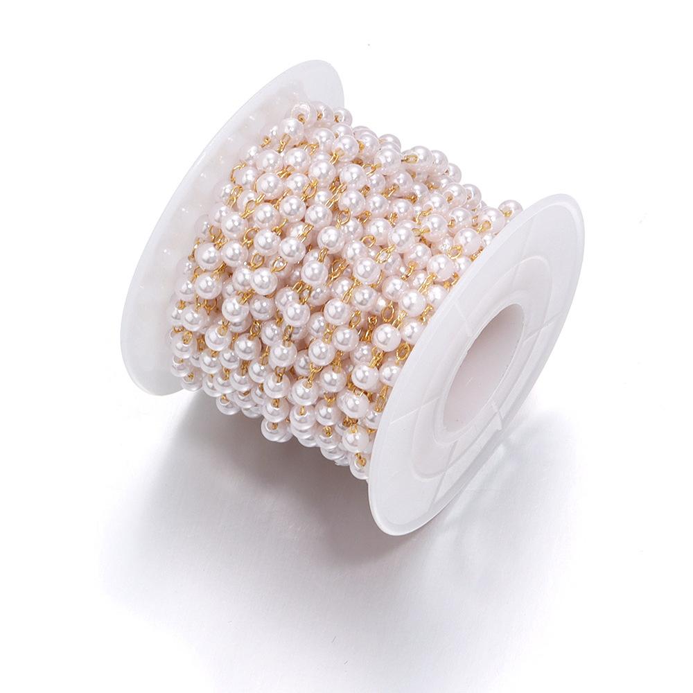 10 Yards Pearl Beading Chains Bracelet Necklace Jewelry Making Clothing Hat Decoration Artificial Pearls Chain DIY Handmade Gift