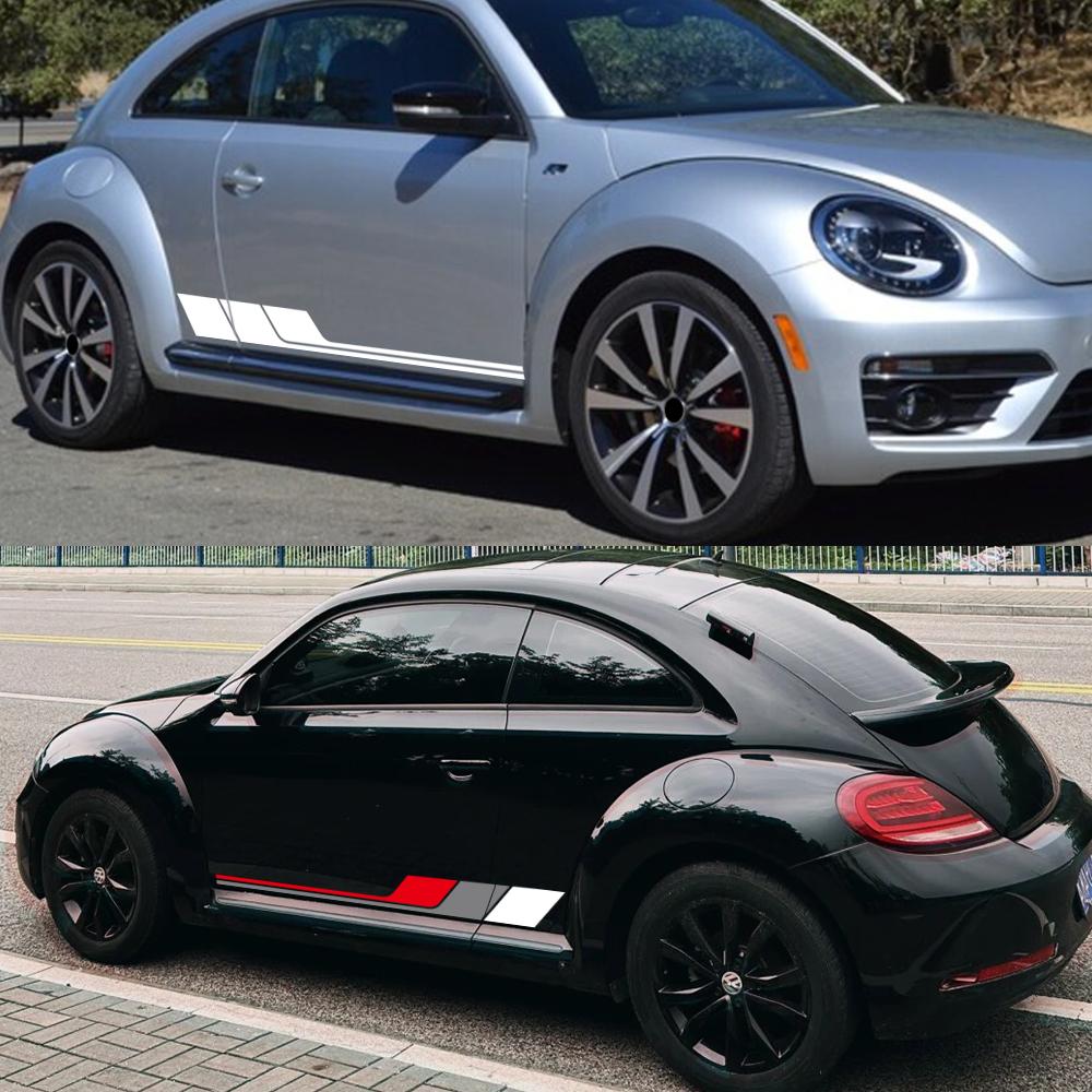Pro VW Beetle Sada bočních samolepek na dveře auta Vinylová fólie na polep auta Vodotěsné Kreativní vozidla PVC samolepky Vnější autodoplňky