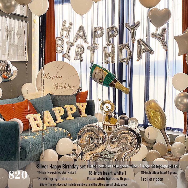 Romantic Birthday Balloon Set: High-End Decorations for Boyfriend or Girlfriend