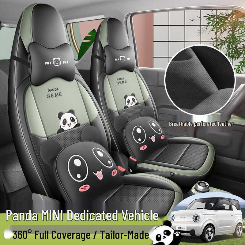 2026 Panda Mini Energetic Bear Car Seat Cover - Full Coverage Cartoon Cushion