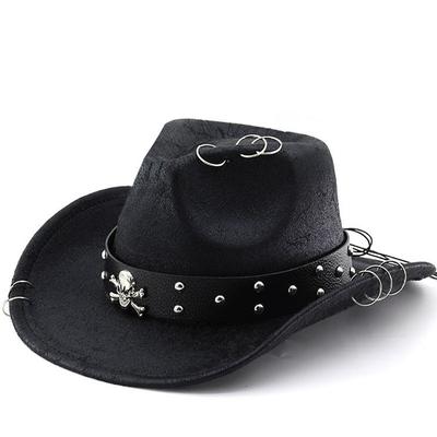 Nuevo Sombrero Vaquero Occidental Vintage de Cuero Sintético para Hombres Sombreros de Jazz para Caballeros Sombrero Panama para Vaquera Sombrero Hombre