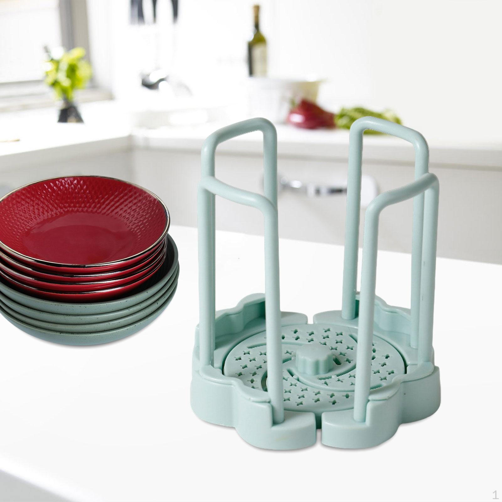 Adjustable Kitchen Dish Drying Rack with Rotating Bowl Stand Green 656₽