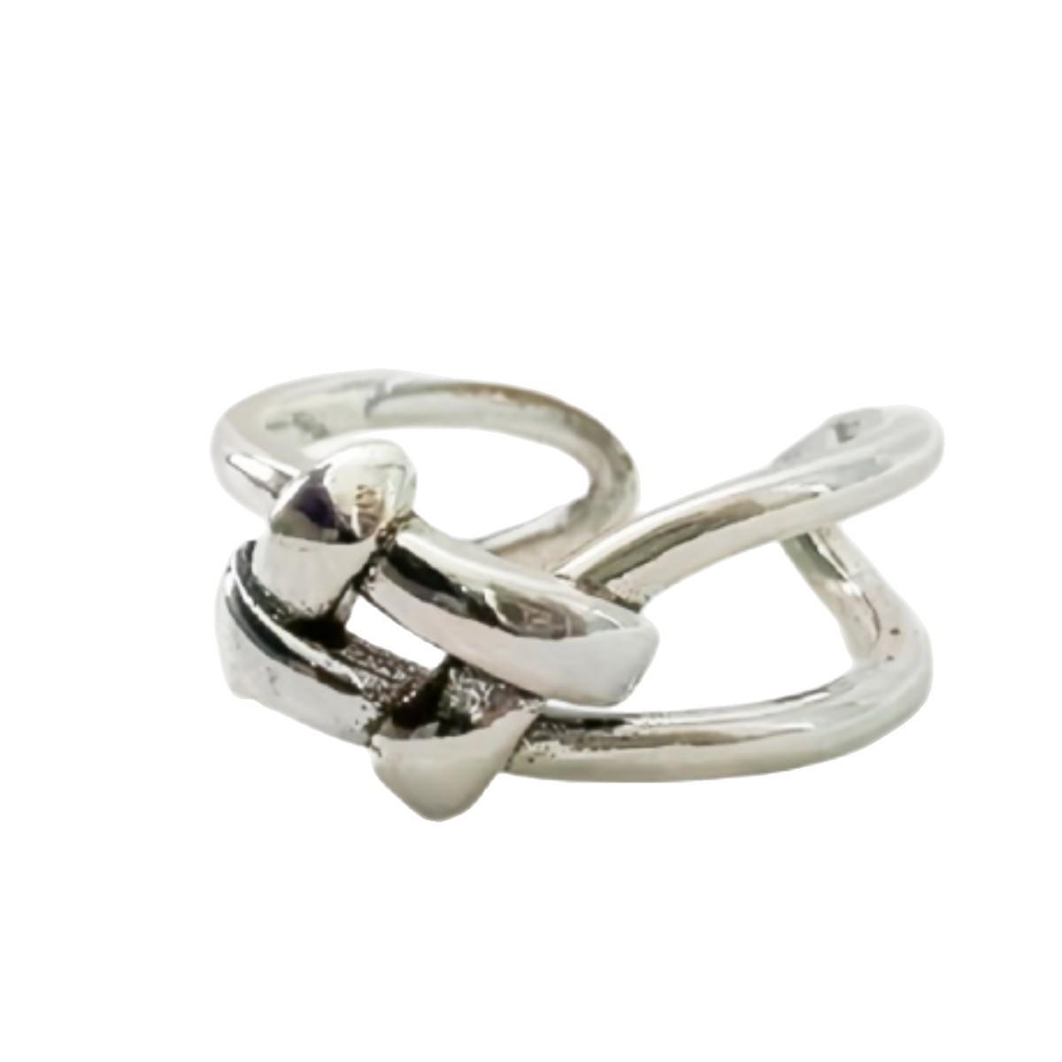 Retro Geometric Knot Ring - Japanese Korean Style, Versatile Openable Design античный серебряного
