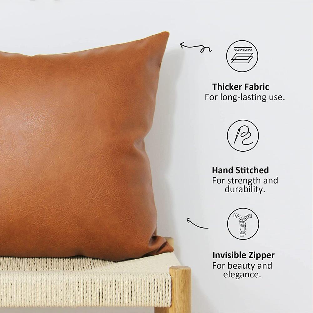 Bed Cushion Cover Solid Color Leather Modern Simple Style Bedroom Living Room Decoration Car Sofa Pillow Case 45x45cm/30x50cm