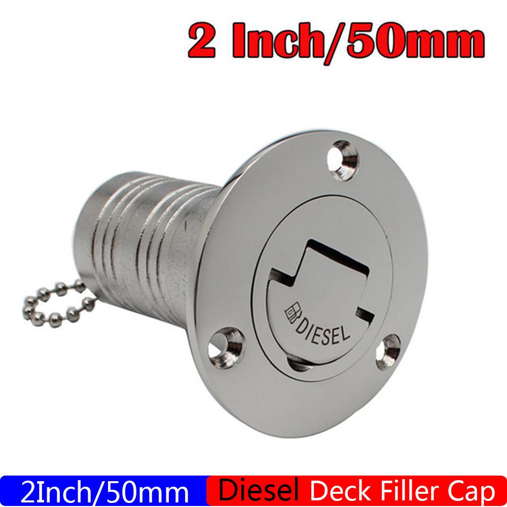 38mm 50mm Deck Filler Cap Stainless Steel 316 Deck Filler GAS DIESEL FUEL WASTE WATER Mirror Polish Marine Boat RV Hardware