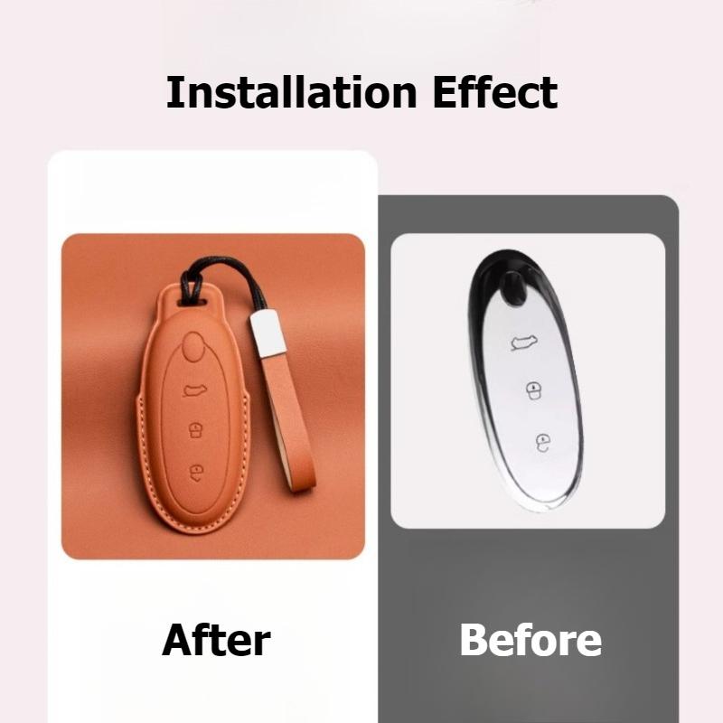 Car Key Case Cover For Dongfeng Nammi Box 01 Nappa Leather Car Key Case Cover Shell Fob Keychain Housing Interior Accessories