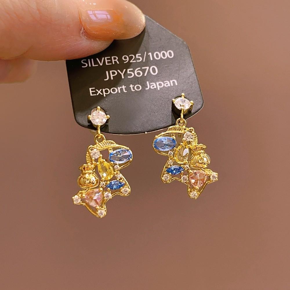 Rhinestone New Year Horse Earrings Year of Horse Horse Mascot Drop Earrings  Girl