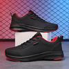 TUINANLE Schwarze Schuhe für Herren, atmungsaktive Laufschuhe, leichte Schnürschuhe, lässige Plateau-Sneakers für Herren