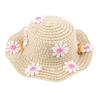 Jijijing Dog Straw Hat, Cute Flower Pet Sun Breathable Summer Wide Brim Hat for Dogs Cats Camping Hiking