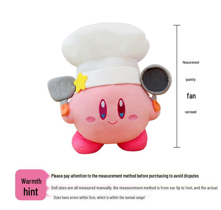 Adorable Kirby Chef Star Plush Toy - Perfect Sleeping Hug Pillow for Kids' Birthdays