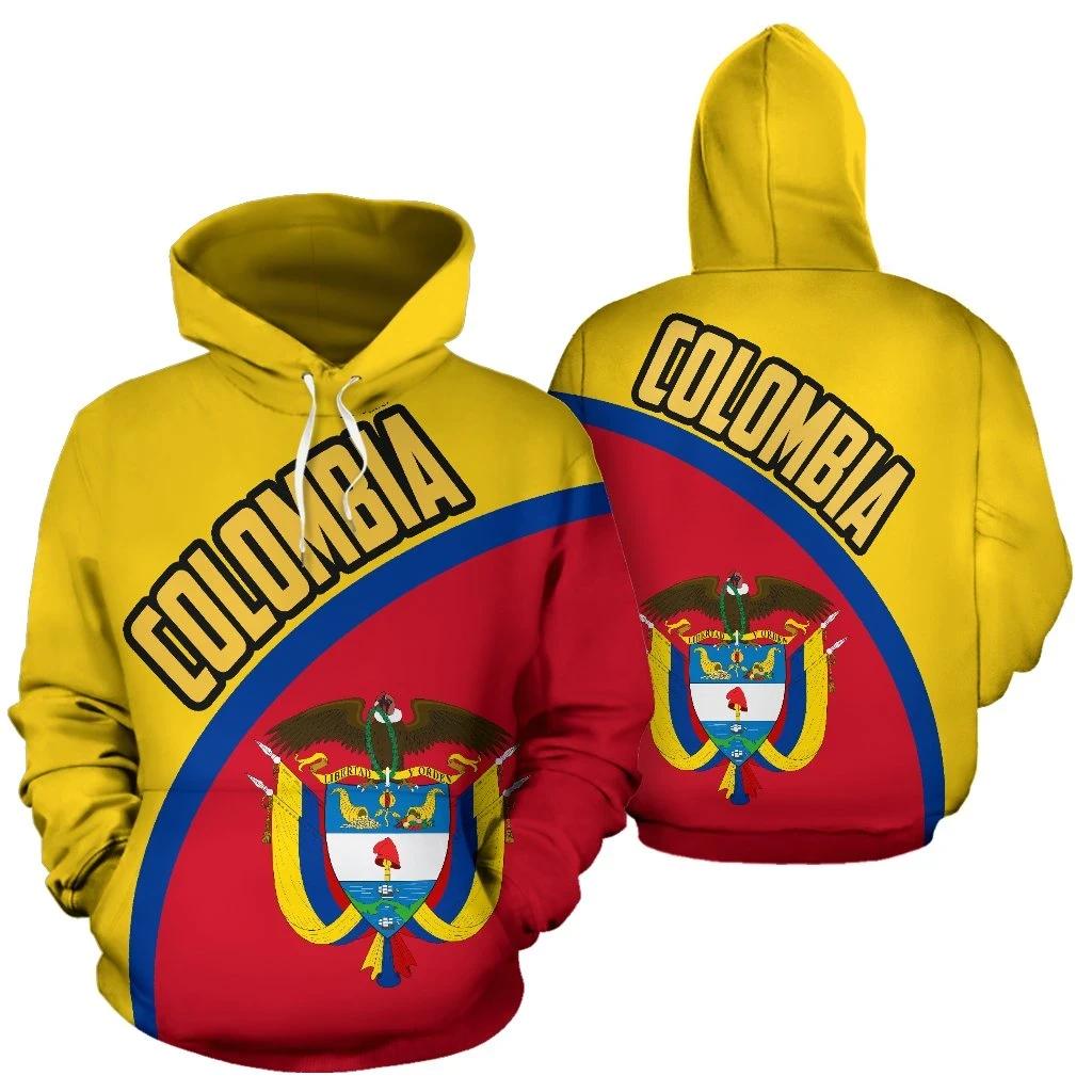 Etst 003 Colombia Nationaal Embleem Kaart Grafische Sweatshirts Vlag Hibiscus Bloem Hoodies Voor Mannen Kleding Ridder Trainingspak Woemn Hoodie Tops 6XL