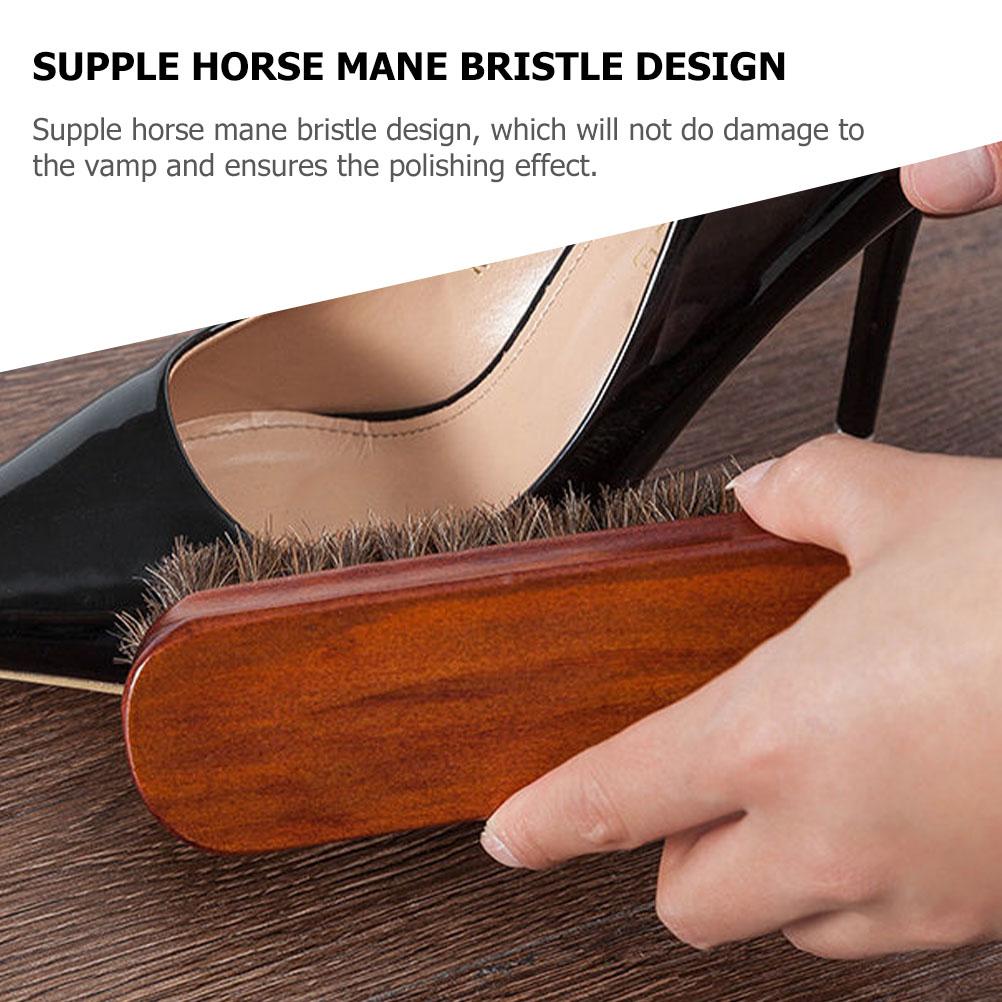 Horse Hair Brush Shoe Cleaner Laundry Horsehair Hats Cleaning Small Wood Kit For