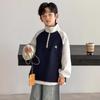 Boys Half Zip Sweatshirt Korean Style Big Kids Autumn Spring Casual Top
