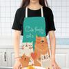 Cute Cat Women Character Waterproof Kitchen Cleaning Restaurant Bib Chef Cotton Linen Cooking Aprons