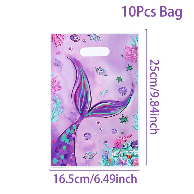 Mermaid Party Plastic Goodie Bags Mermaid Tail Candy Gift Bags For Mermaid Birthday Under The Sea Party Decor Baby Shower Favor