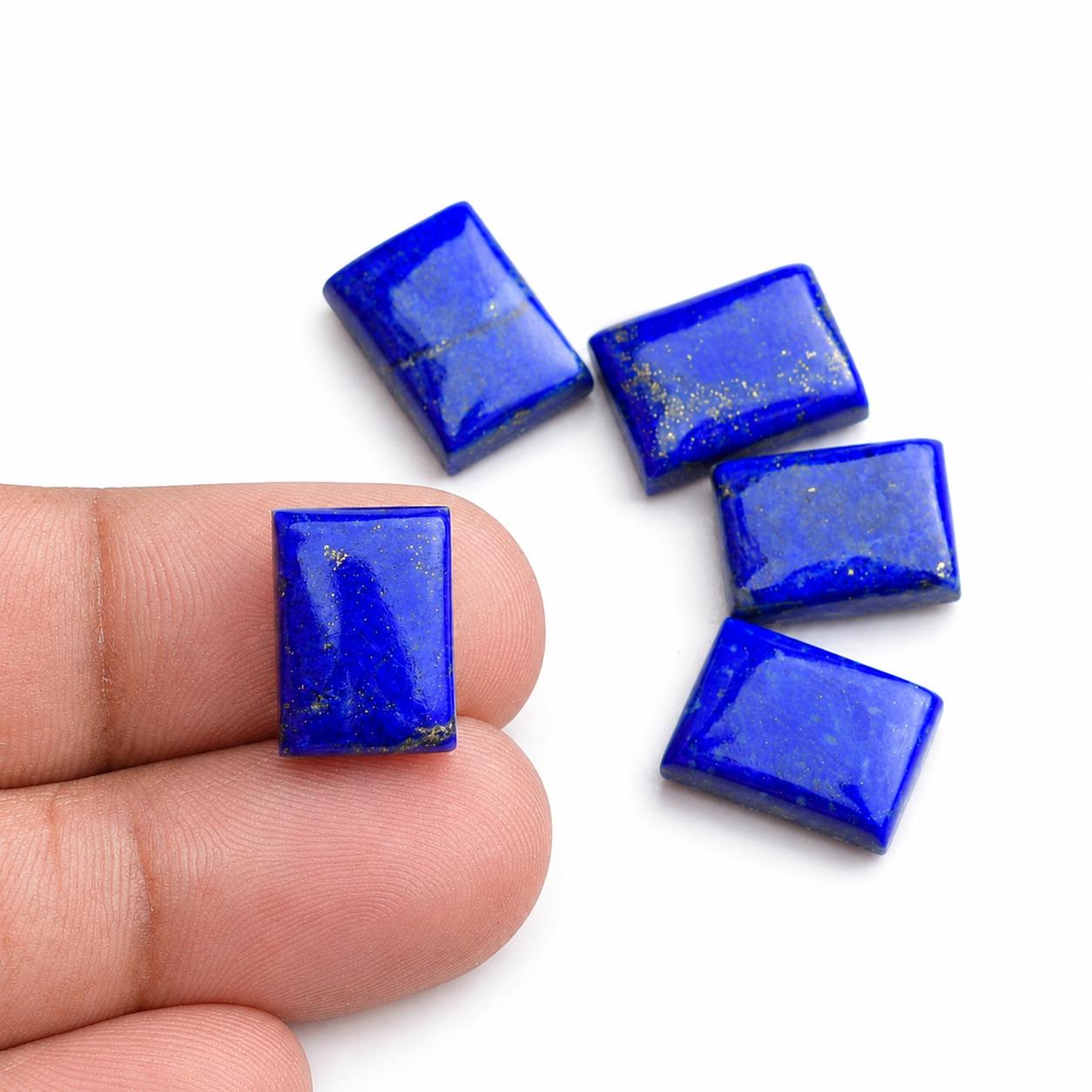 Lapis Lazuli Rectangle Cabochon Gemstone, Loose Blue Lapis Stone, Rectangular Cabochon, Jewelry Making Supply 6x8mm (1 Piece)