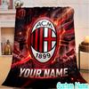 Custom Name Milan Logo Flannel Blanket Seasonal Universal Blanket For Indoor/outdoor, Perfect For Bedroom Sofa birthday gifts