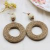 Bohemian Handmade Rattan Earrings - Retro Vacation Style