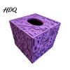 Matte Gray Tissue Holder Sci-fi Theme Box with Smooth Paper Extraction Large Capacity Cubic Design Towel Extraction Organizer Hard Shell