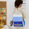 Charming Dual Color Kids Backpack Made Of Durable Canvas Perfect For School Use