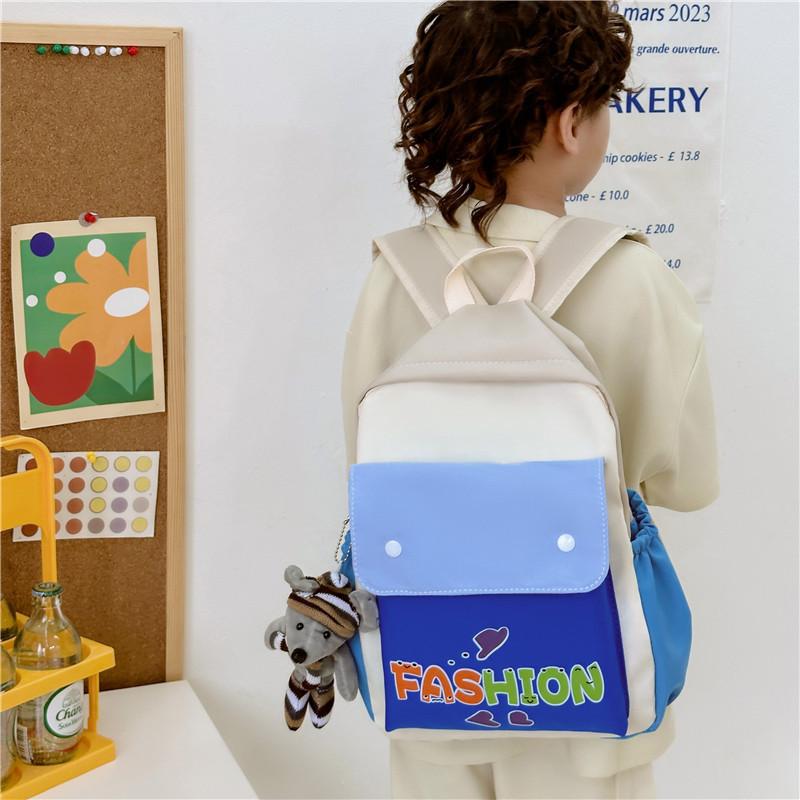Charming Dual Color Kids Backpack Made Of Durable Canvas Perfect For School Use