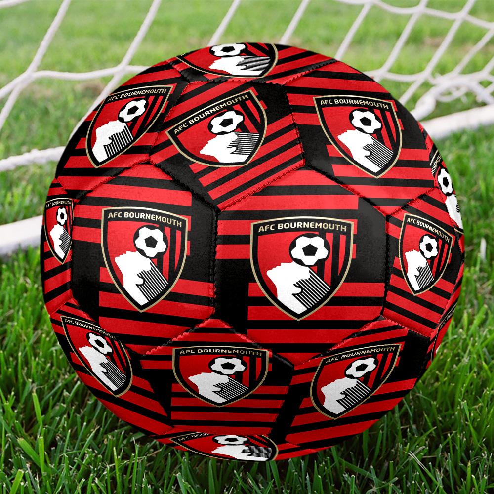 AFC Bournemouth Indoor Soccer Ball Size 5 Colorful All Ages Machine Stitched PVC Competition Ready Durable High-Bounce