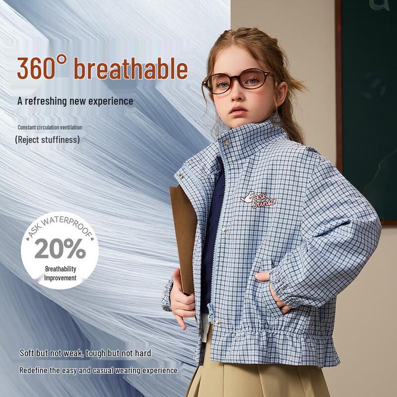 ASK JUNIOR Girls' Spring Plaid Jacket